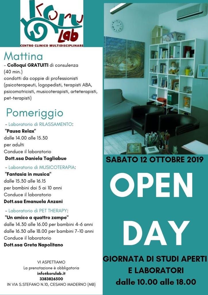 Siamo lieti di invitarvi al nostro Open day Koru Lab